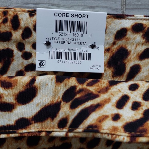 INC Women's Size 4 Mid-Rise Pull-On Leopard Print Core Compression Shorts NWT - Picture 3 of 9